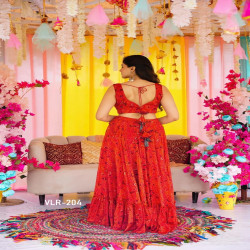 Premium Digital Print Tiered Lehenga Choli with Dupatta